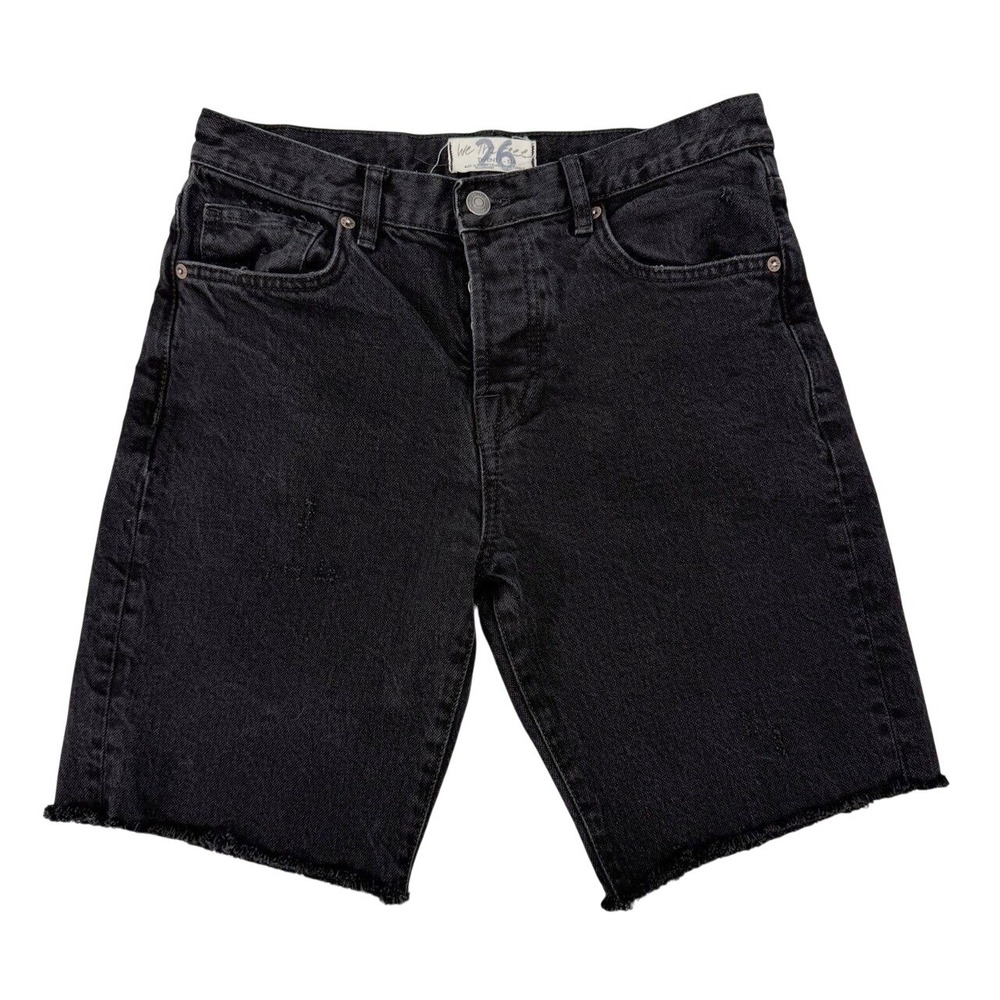 Free People We The Free Size 26 Black Button Fly‎ Cutoff Shorts Denim Festival